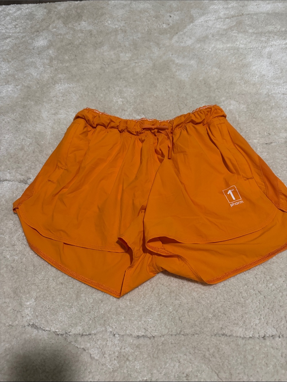 1st Phorm Women's Orange Running Shorts with Drawcord